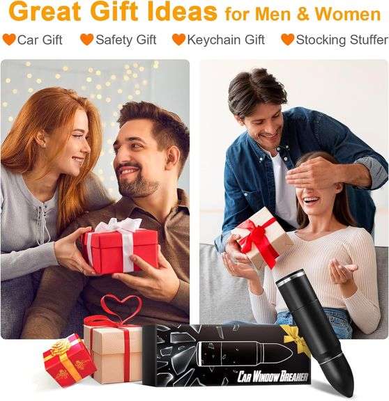 Stocking Stuffers for Men Adults Women Teens Kids Husband Wife Dad Father Mother Boys Girls Car Window Breaker Emergency Tool 2-in-1 Automotive Safety
