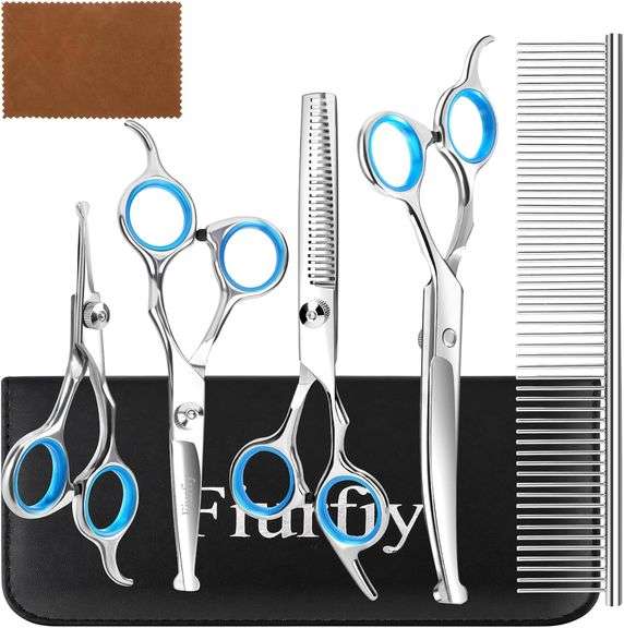 View of 6-in-1 Dog Grooming Scissors - Professional Stainless Steel Hair ...