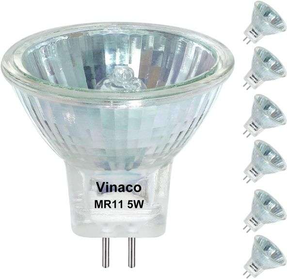 4-Pieces MR11 Light Bulbs 6V 12V 220V 5W 10W 35W Replacement Fiber Optics Christmas Tree Bulb G4/GU4/GZ4 Bi-Pin Base - 39