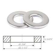 (2) FASTENER TREE 5/8" x 1-1/2" Flat Washer 304 Stainless Steel SAE Washer for Screws Bolts 100PCS
