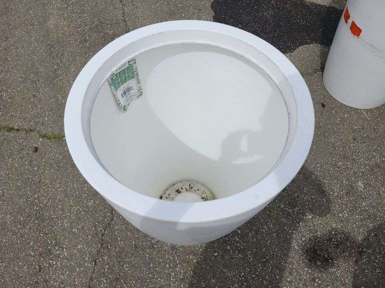 35 in. Tall White Verona Plastic Planter