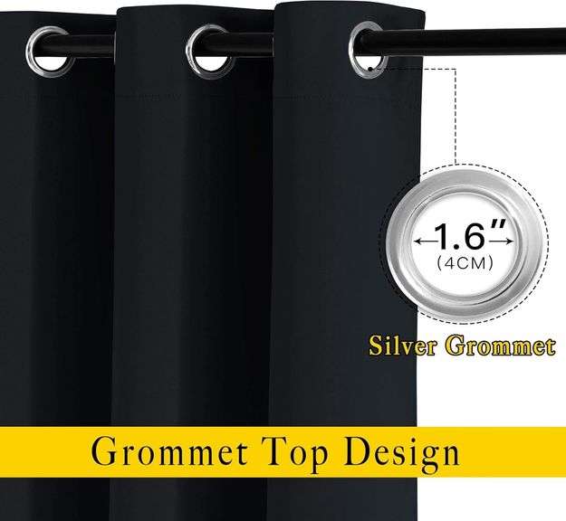 NICETOWN Blackout Curtain Panels 84" - Light Reducing Thermal Insulated Solid Grommet Blackout Curtains/Panels/Drapes for Livingroom (Set of 2, 52 Inc