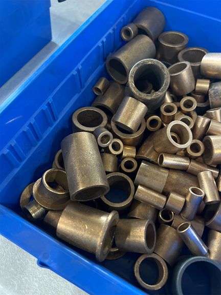 Bin of Assorted Brass Bushings