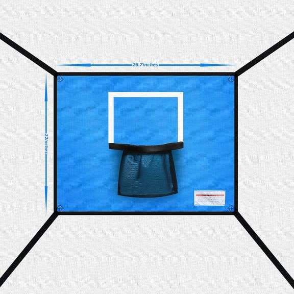 Trampoline Basketball Hoop with Mini Basketball Easy to Install Basketball Hoop for Trampoline Breakaway Rim for Safe Dunking Blue