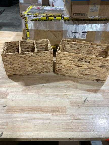 Wicker storage baskets