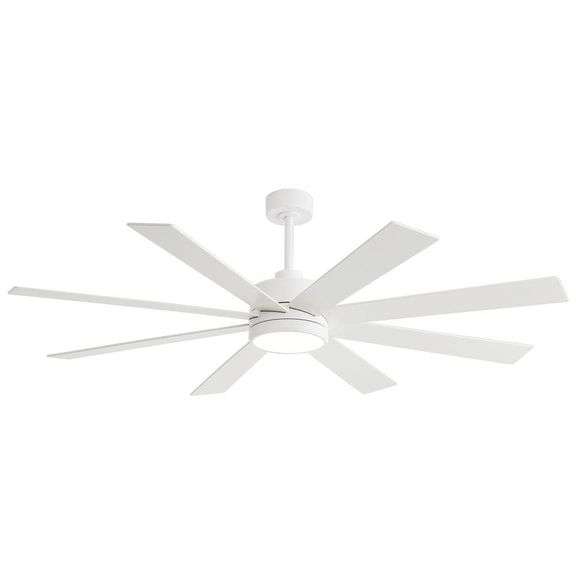 Wesley 65 in. Integrated LED Indoor White Ceiling Fans with Light and Remote Control Included