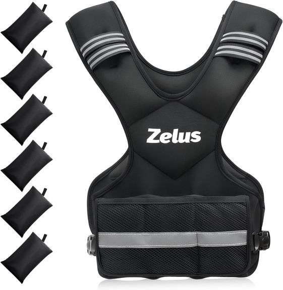 ZELUS Weighted Vest for Men and Women | 4-10lb/11-20lb/20-32lb Vest with 6 Ironsand Weights for Home Workouts | Adjustable Body Weight Vest Exercise S
