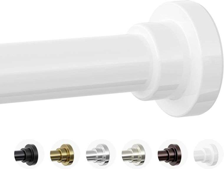 Mcrbeay Shower Curtain Rod, 1" Diameter Heavy Duty Tension Shower Rod, Non Slip Adjustable 28-74 inch No Drill Shower Curtain Rods Spring Tension For