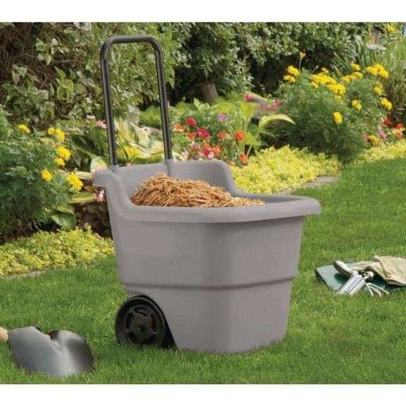 Suncast 2 cu. Ft. Portable Plastic Gray Garden Cart