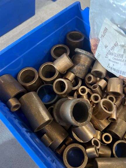 Bin of Assorted Brass Bushings