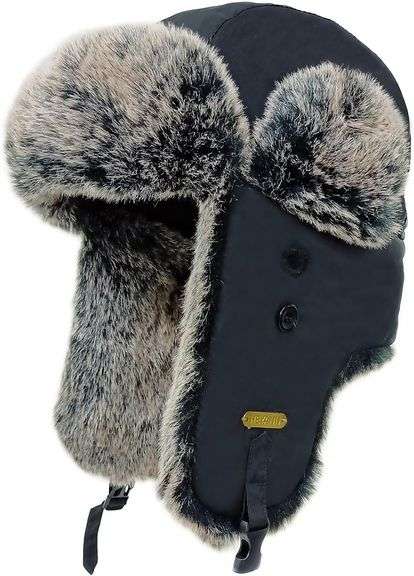 HEYANN Winter Trapper Hat Faux Fur Hat for Men Women Hunting Ski Hat with Ear Flaps Russian Ushanka Eskimo Waterproof