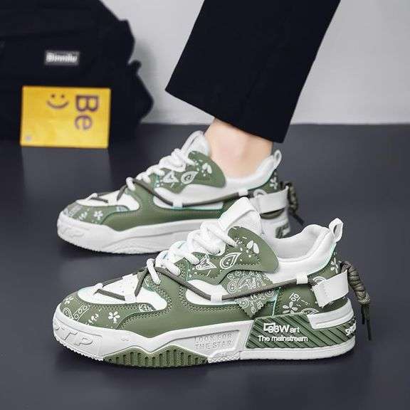 Men's Colorblock Skateboard Shoes | Fashion Street Style Lace-Up Sneakers For Casual Walking & Outdoor Spring Summer Wear