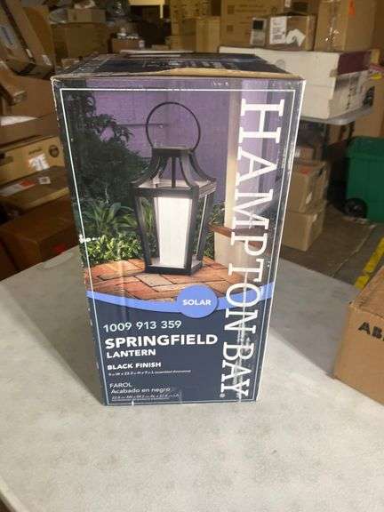 Springfield Black Dusk to Dawn Integrated LED Outdoor Solar Lantern
