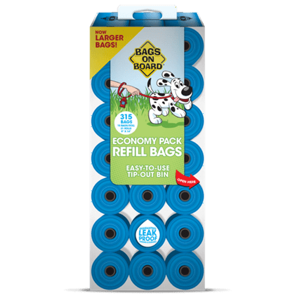 Lot Of Bags On Board Dog Poop Bags | Strong, Leak Proof Dog Waste Bags | 9 x14 Inches, 315 Blue Bags
