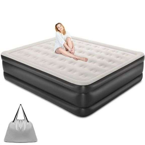 18 inch King Size Air Mattress with Built-in-Pump, Black