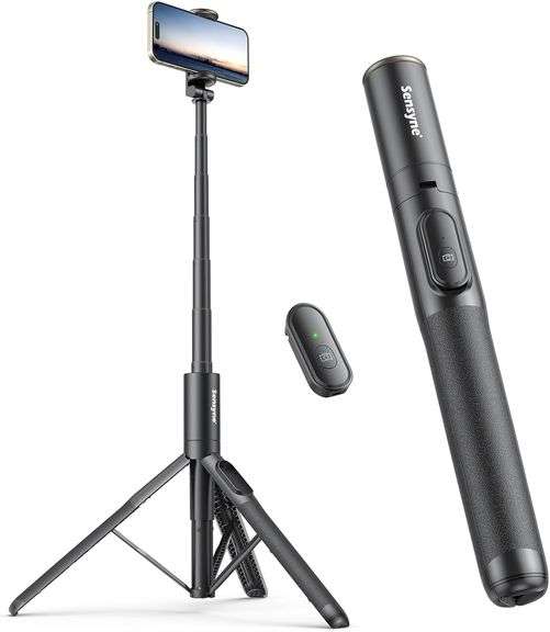 Sensyne 60" Phone Tripod & Selfie Stick, Lightweight All in One Phone Tripod Integrated with Wireless Remote Compatible with All Cell Phones for Selfi
