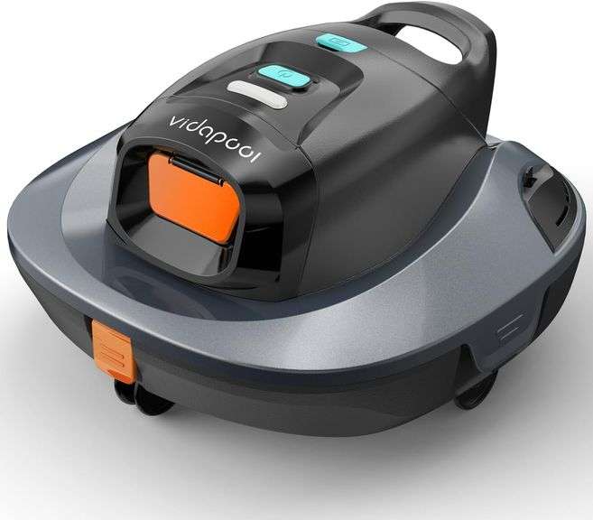Orca Cordless Robotic Pool Vacuum Cleaner,Portable Auto Swimming Pool Cleaning Self-Parking Technology with LED Indicator,Ideal for Above Ground/Flat