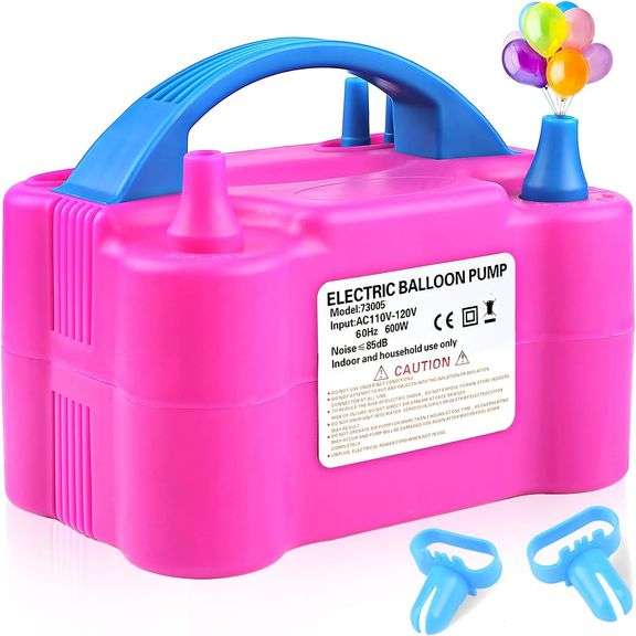 Electric Balloon Pump,Balloon Inflator, Dual Nozzle Electric Air Pump,Balloon Pump Balloons Blower 110V 600W for Party Decoration with Gifts:2 Balloon