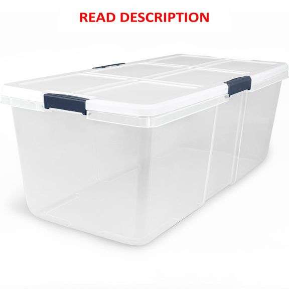 2 - Project Source X-large 25-Gallons (100-Quart) Clear, White Tote with Latching Lid