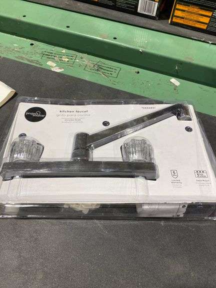 Project Source Chrome 2-Handle Deck-Mount Low-Arc Handle Kitchen Faucet