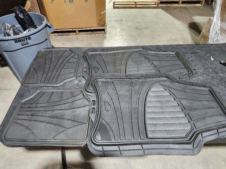 Armor All 4-Piece Black Rubber Car, Truck, SUV Floor Mats, All Weather Protection, Auto, Universal, Custom, Set, Front, Back