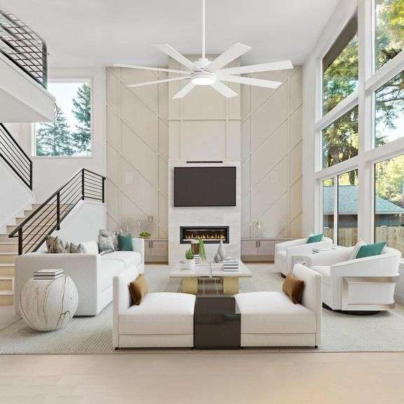 Wesley 65 in. Integrated LED Indoor White Ceiling Fans with Light and Remote Control Included