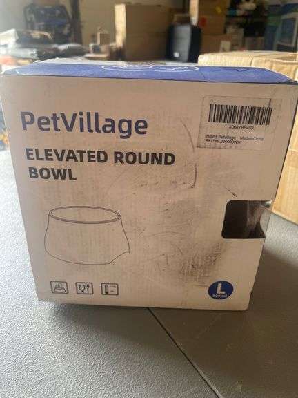 Petvillage Dog Bowls,Cone Friendly Non Slip Single Dog Bowl with Stainless Steel Inner, Raised Bowls for Large Medium Dogs Spaniel Dogs Long Ear, High