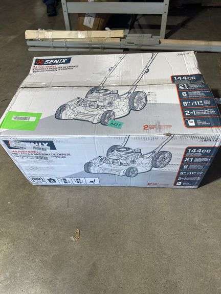 SENIX 21" Gas Lawn Mower, 144cc 4-Cycle, 2-In-1 Mulch & Side Discharge Push Mower, 6 Height Adjustments, 11" Rear Wheels, LSPG-L6