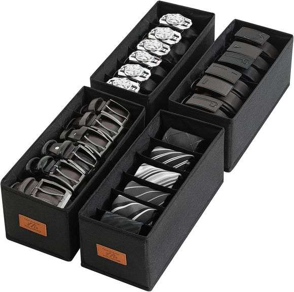 tie and belt organizer box