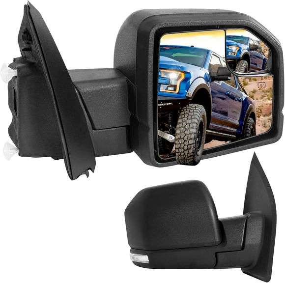 Right Passenger Side Mirror, For Ford F150 Side Mirror Replacement 2015-2020, For Ford F150 Side View Mirror, w/Temperature Sensor, Heated, Turn Signa