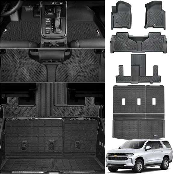 Thinzyou Tappetino per bagagliaio compatibile con Chevrolet Tahoe GMC Yukon 2021-2023 Tappetino per bagagliaio in TPE per tutte le condizioni atmosferiche, protezione per sedile posteriore 2022