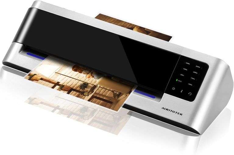 13 Inch Wide Laminator Machine for 3 to 10 Mil Pouches, 800W 4-Roller Commercial and Home Laminating Machine with 30 Pcs 3Mil and 20 Pcs 10Mil Laminat