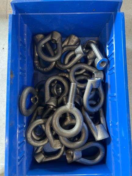 Bin of Large Eye Bolts