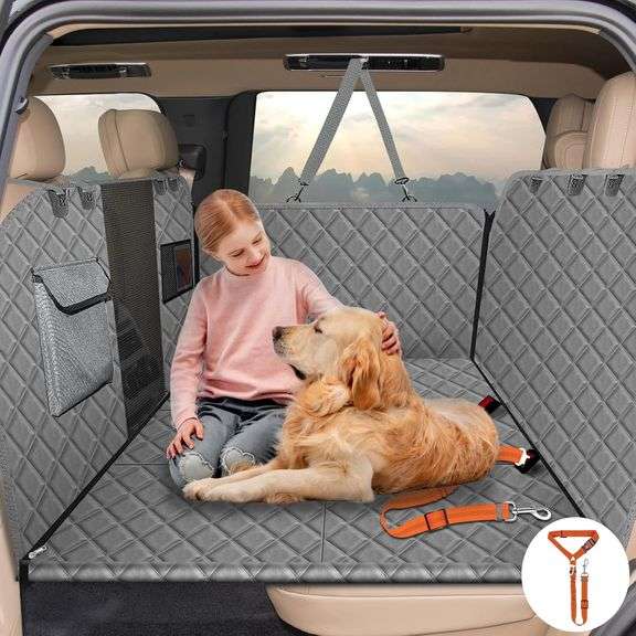 Vinstatin Back Seat Extender for Dogs Hard Bottom, Dog Car Seat CoverNonslip & Waterproof Seat Protector for Pets-Dog, Backseat Cover for Dogs in Car