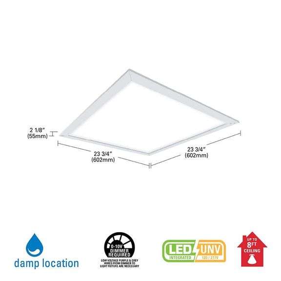 Metalux 2 ft. X 2 ft. 3416 Lumens Integrated LED Panel Light 4000K