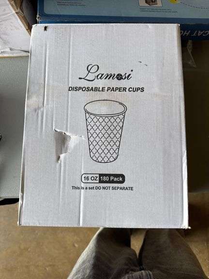 Lamosi Coffee Cups 12 oz 180 Pack, Disposable Paper Coffee Cups, Disposable Cups,12 oz Hot Cup,12oz Paper Insulated Cup for Cold Hot Drinks (No Lids)