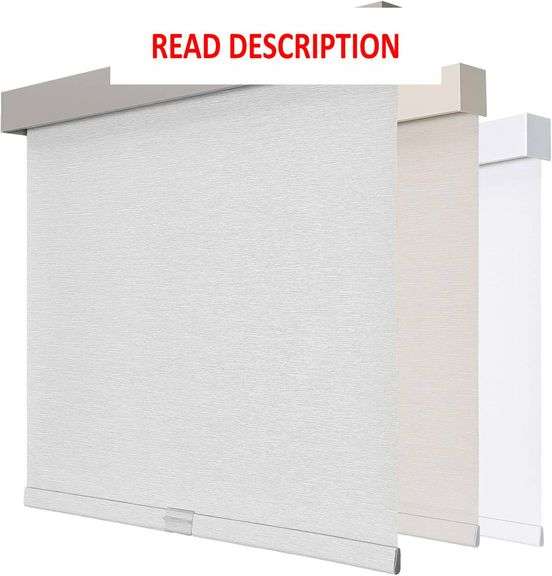 Joydeco 100% Blackout Roller Shades (Pro), Free-Stop Cordless Blinds for Windows, UV Protection, Natural Woven Blinds for Home and Office, Light-Proof