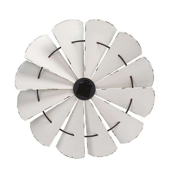 Style Selections Windmill Off-white 17.38-in H x 17.38-in W Novelty Metal Hand-painted 3D Art