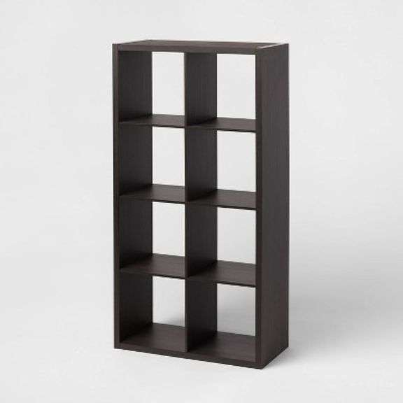 8 Cube Organizer Black - Brightroom : Versatile Shelving Unit, Wood Laminate, 30lbs Capacity per Shelf