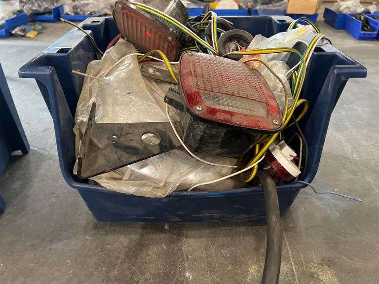 Large Bin of Trailer Parts