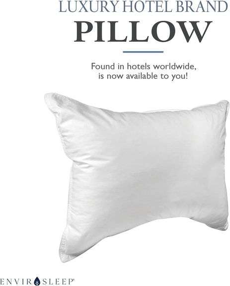 Envirosleep Dream Surrender Firm Support Pillows - Hypoallergenic Polyester Filled Cotton Shell Pillow Set, King Size 2 Pillow Set for Hotel or Home U