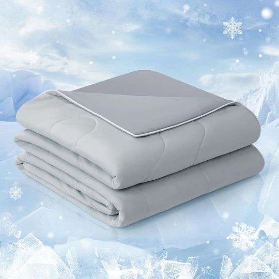 COHOME Cooling Comforter King/Cali King, Cooling Blanket for Hot Sleeper and Night Sweats, Cold Touch Fabric Absorbs Body Heat, Double-Sided Cool Desi