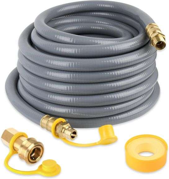 Larrik 3/4 Natural Gas Hose for Generator 24FT, Natural Gas Line with Brass Quick Connect Fittings for NG Appliance, Use for Generator, Grill, Heater