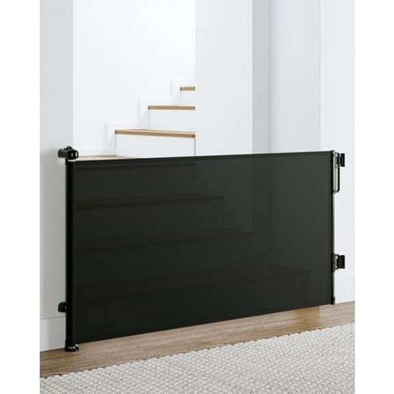 Ophanie Retractable Baby Safety Gate,Extra Wide Mesh Dog Pet Gate 33" Tall, Extends to 55" Wide, Indoor & Outdoor Child Gates for Stair&Doorways, Blac