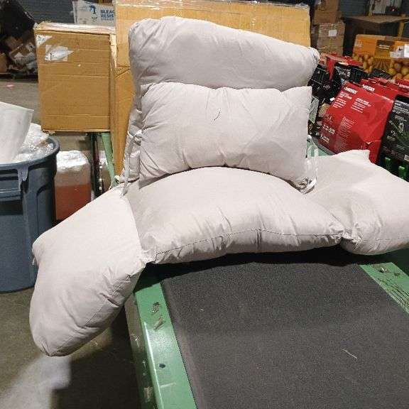Gray seat cushion with pillow