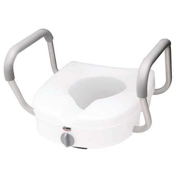 E-Z Lock Raised Toilet Seat with Adjustable Armrests