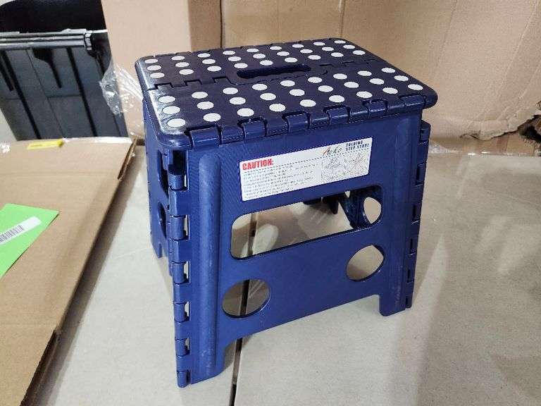 ACSTEP Folding Step Stool 13' Tall Kids Step Stool Plastic Step Stools with Non-Slip Surface - Royal Blue