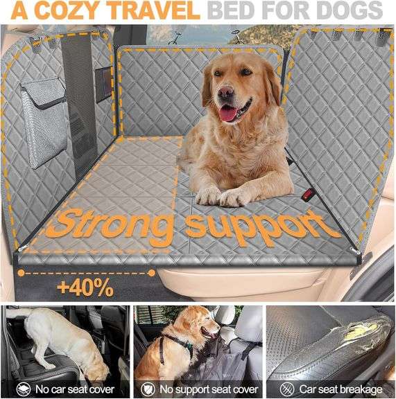 Vinstatin Back Seat Extender for Dogs Hard Bottom, Dog Car Seat CoverNonslip & Waterproof Seat Protector for Pets-Dog, Backseat Cover for Dogs in Car