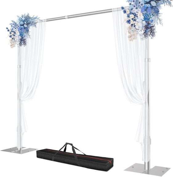 Pipe and Drape Backdrop Stand, 10x10ft Heavy Duty Adjustable Backdrop Frame with Metal Base, Background Holder for Parties Photography Wedding Photosh