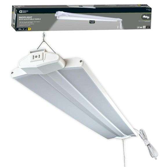 3.3 ft. 250-Watt Equivalent Integrated LED White Shop Light 10,000 Lumens Adjustable Lens 4000K Bright White
